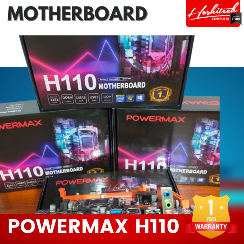 MOTHERBOARD H110 POWERMAX LGA 1151 DDR4 INTEL GEN 6 7