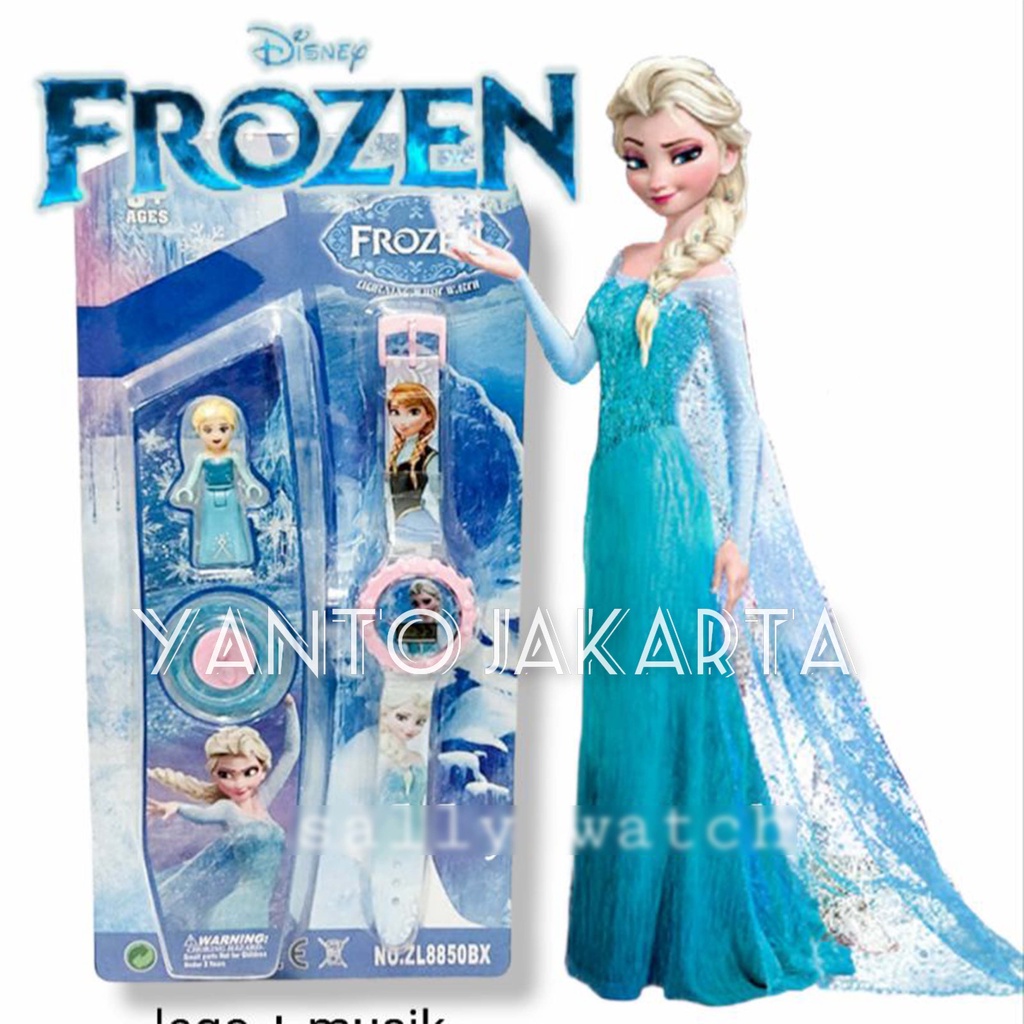 JAM TANGAN FROZEN ANAK PEREMPUAN LAMPU MUSIK