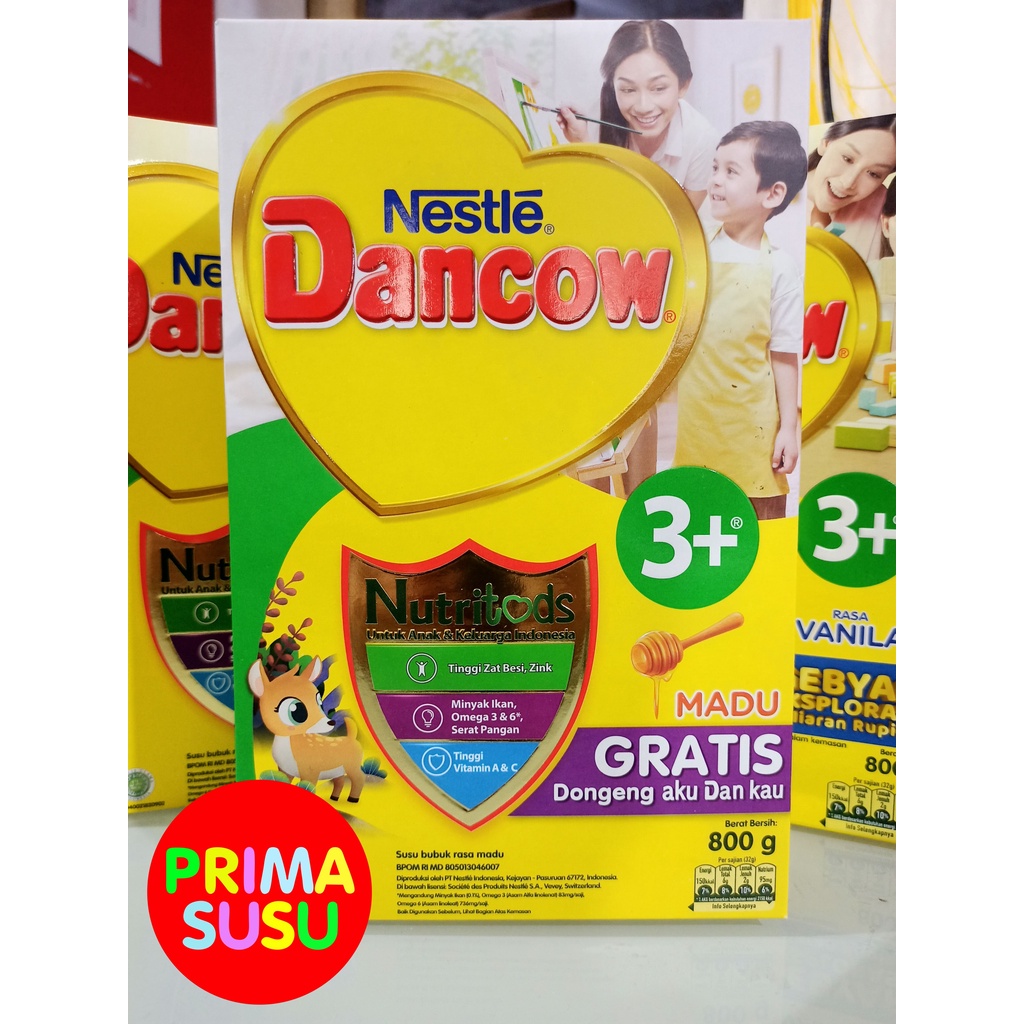 Dancow 3+ 750Gr, Cokelat, Madu, Vanila