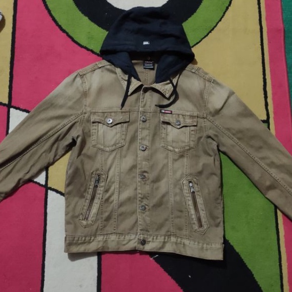 jaket trucker fubu pakai topi second mulus