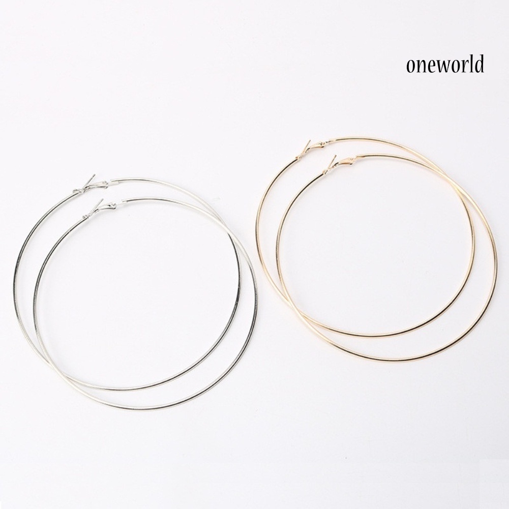 OW# Simple Women Hollow Big Circle Hoop Earrings Party Statement Jewelry Friend Gift