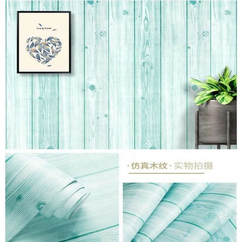 Wallpaper sticker dinding motif Kayu Biru Lis