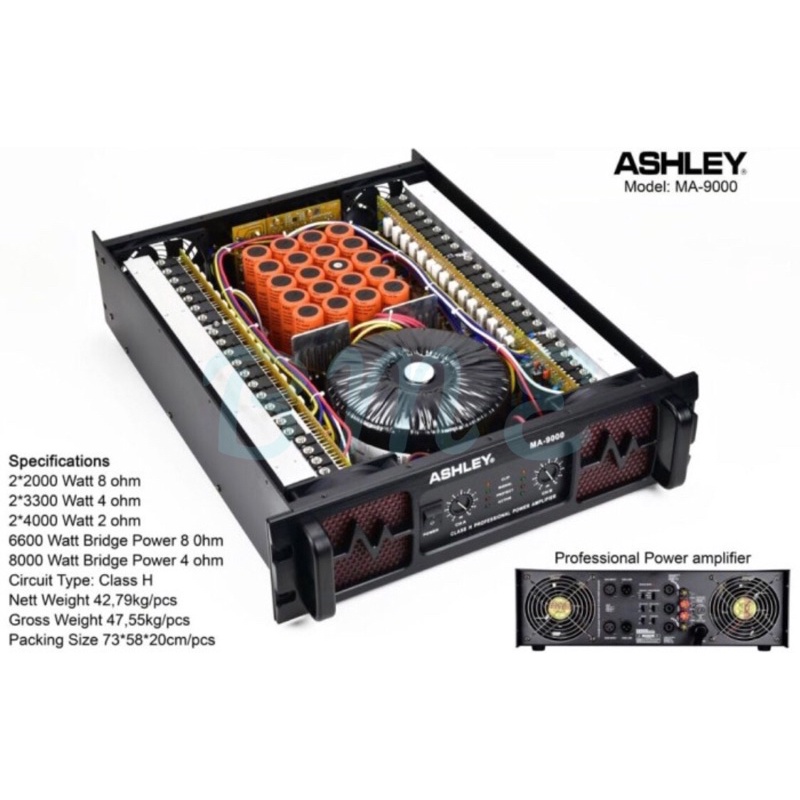 Power Ampli Ashley Ma9000 Ma 9000 Garansi Resm