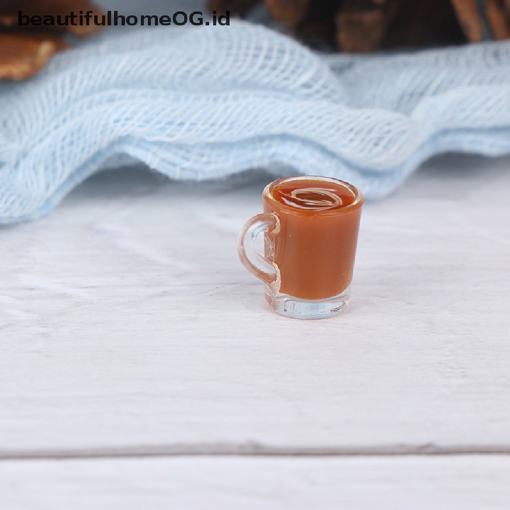 Mainan Miniatur Cangkir Kopi Skala 1: 12 Untuk Dekorasi Rumah Boneka