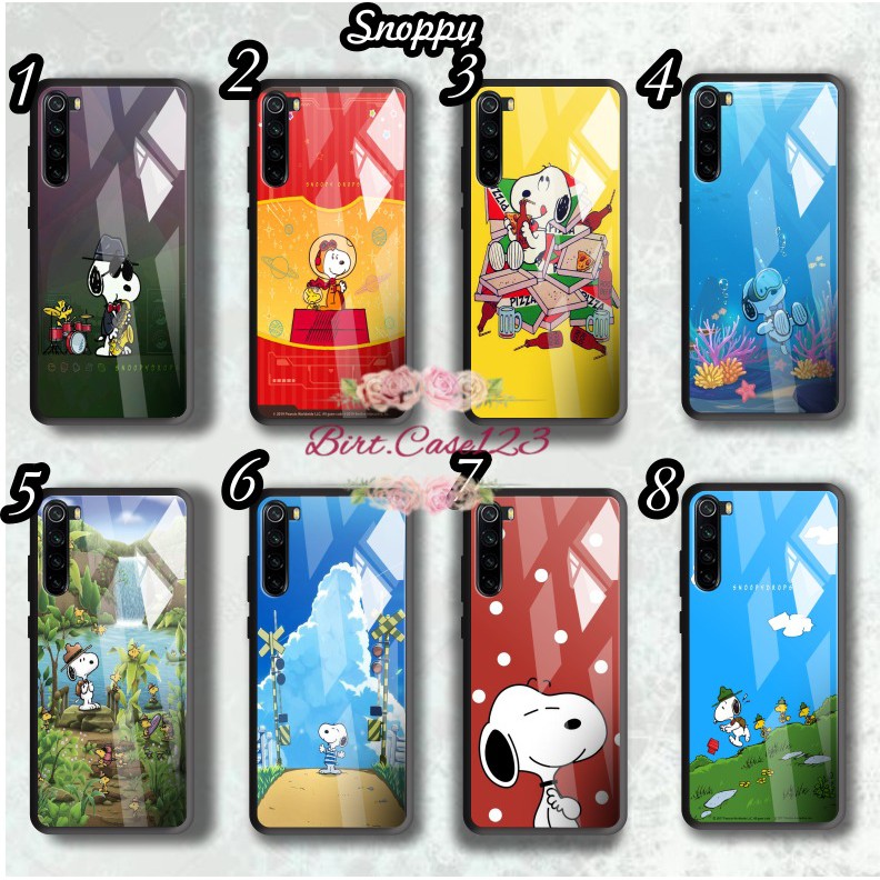 back case glass SNOPPY Oppo A3s A1k A5 A9 2020 A7 F9 A5s A31 A52 a53 A92 A37 A57 A59 A71 A83 BC2800