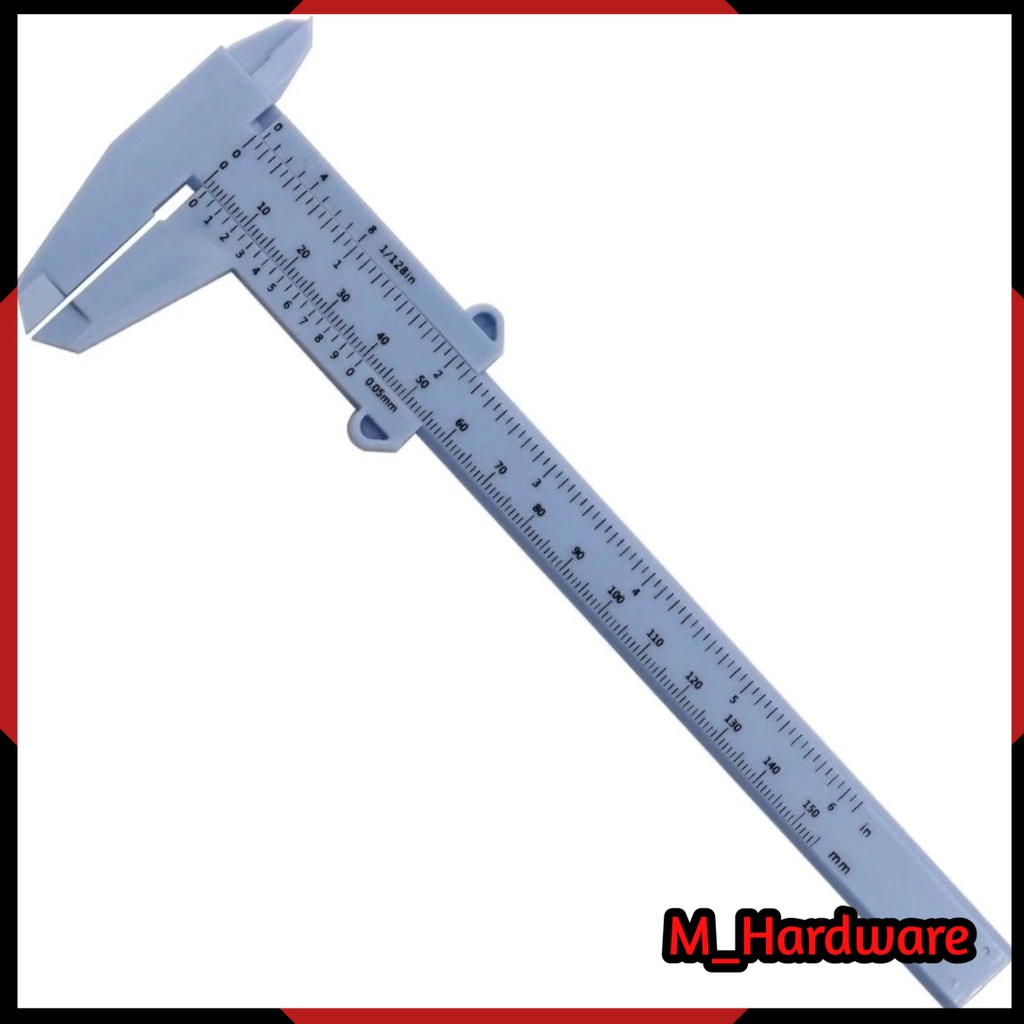 

Jangka Sorong Plastik Vernier Caliper Gauge Micrometer 150mm - QST-600 -GemRed Blue