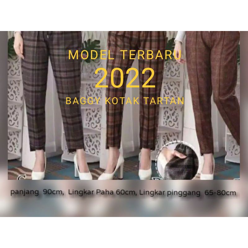 baggy kotak zhara / celana baggy motif kotak / celana baggy kotak/ doty pants motif kotak / celana doty tartan / Luna pants