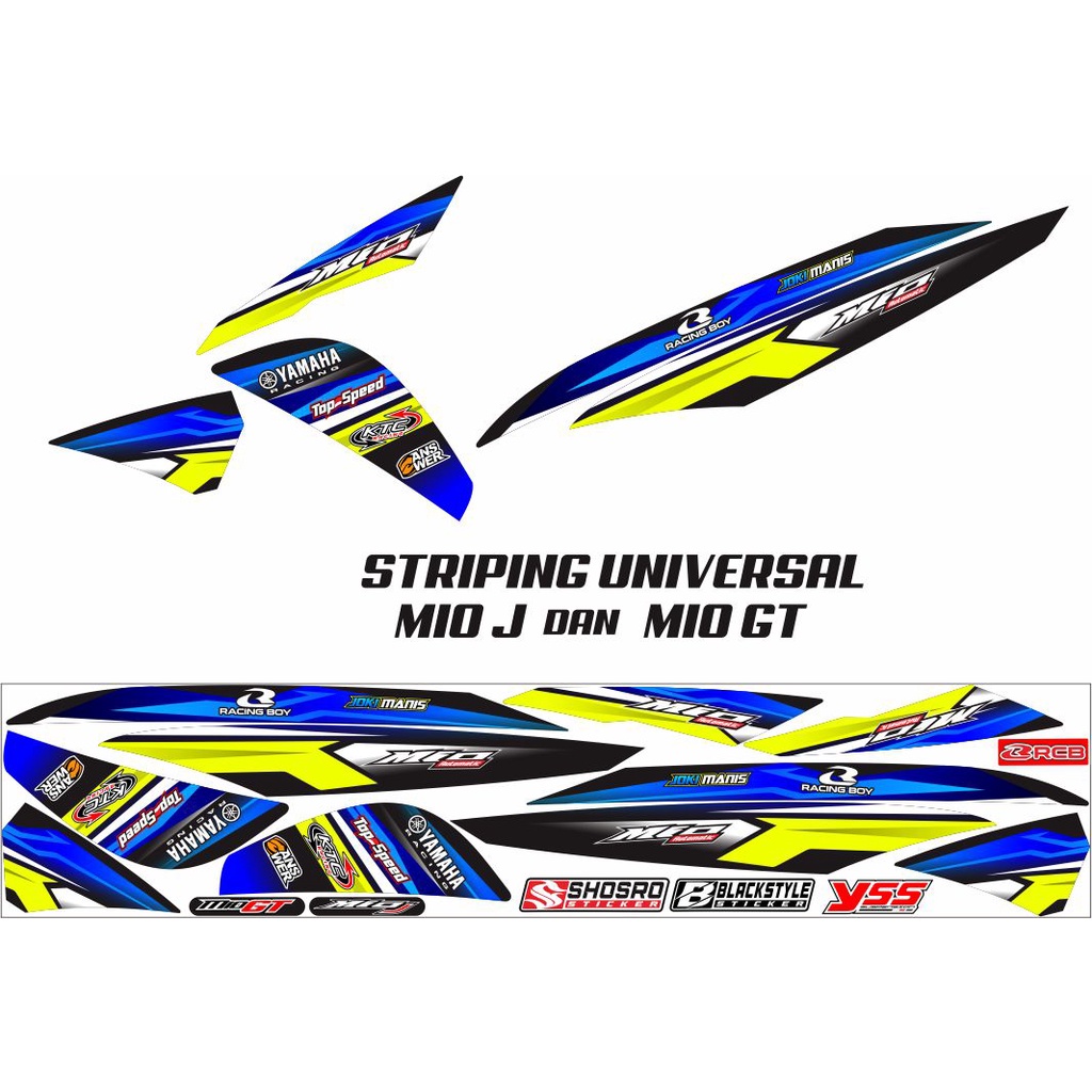 STICKER STRIPING VARIASI YAMAHA MIO J/MIO GT POLET/VARIASI/SIMPLE TERBARU YAMAHA MIO J MIO GT HIJAU 