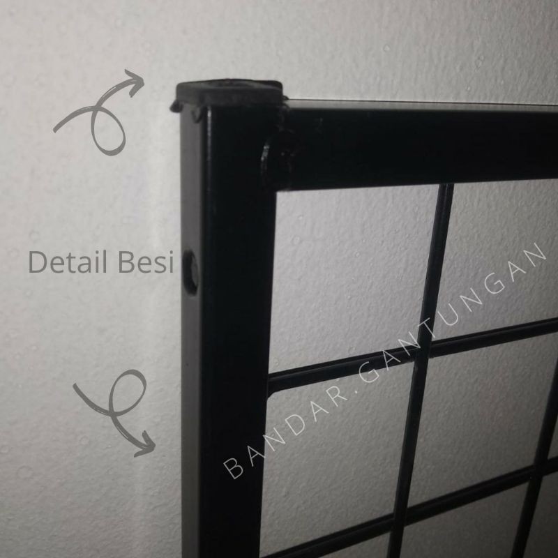 Ram Jaring Kawat Hitam/Croom Ram Bingkai Hitam Ram Grid Wall Foto Wall Mesh Hitam/Gantungan Ram/Croom+ Dus -BH