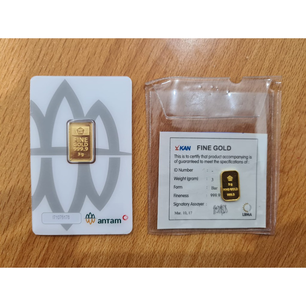 CERTIEYE PRESS &amp; RETRO RESMI MURAH ANTAM LOGAM MULIA 9999 EMAS 3 G/gr/gram