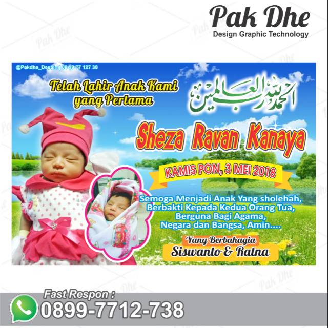 Cetak Banner Aqiqah Bamner Bayi Banner Kelahiran Bayi Wallpapper Bayi Shopee Indonesia