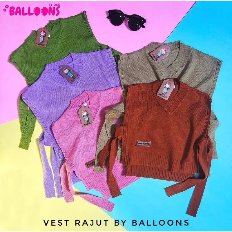 [COD] vest rajut anak balloons 4th | Cardigan Rajut Anak 4tahun