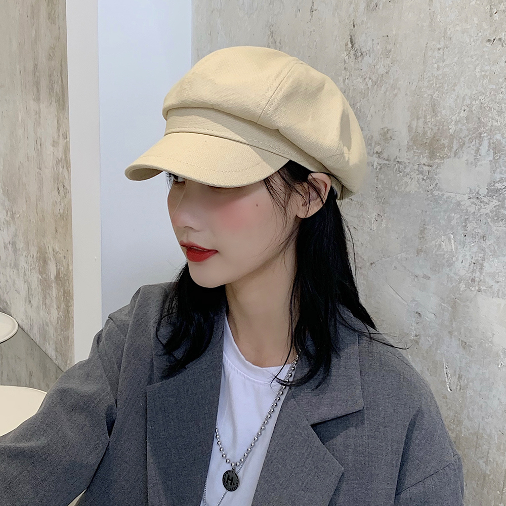 Octagonal Hat Female Korean Version Of The Tide Wild Japanese Painter Beret Hat Autumn And Winter British Retro Ins Newsboy Beret Shopee Indonesia