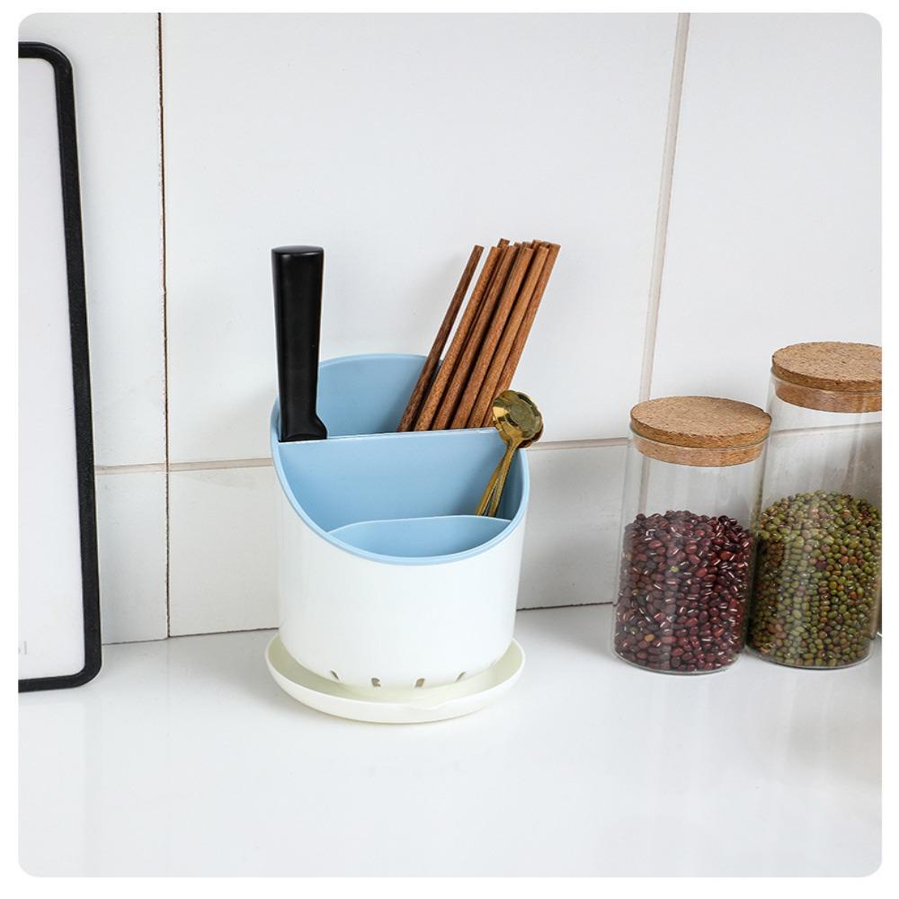 R-FLOWER Tempat Sumpit Sendok Garpu Meja Rak Pengering Drainer Cookware Storage Organizer