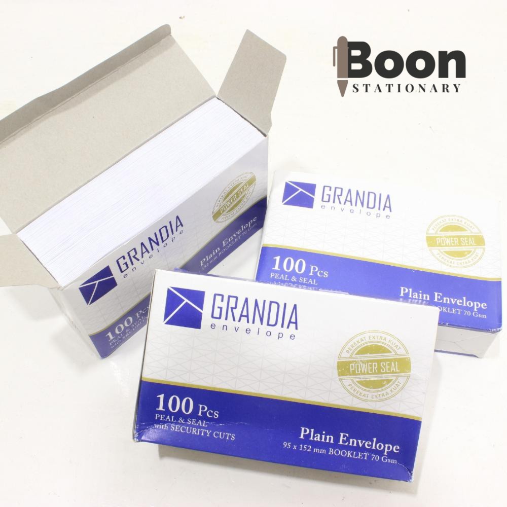 

(ISI 100) Amplop Putih Lem / Amplop Polos Pendek 104 Grandia High Quality