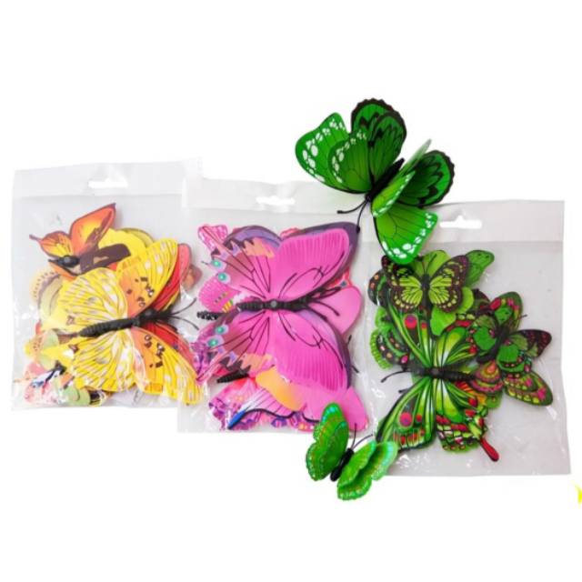 MAGNET KULKAS MOTIF KUPU KUPU CANTIK MAINAN MAGNET 12 BIJI PER PACK TEMPELAN KULKAS DEKORASI