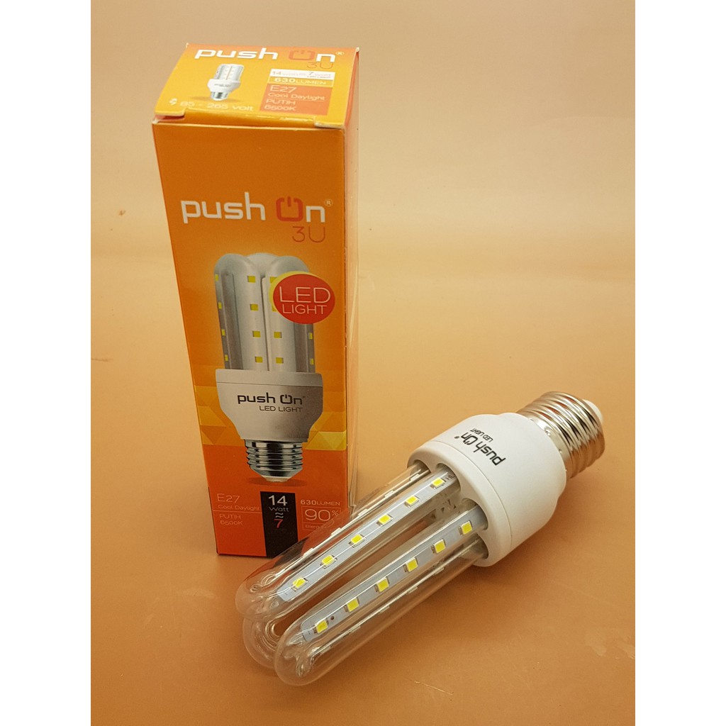 Lampu LED PushOn 3U 7 watt 36 led SMD 630 lumen Cahaya PUTIH