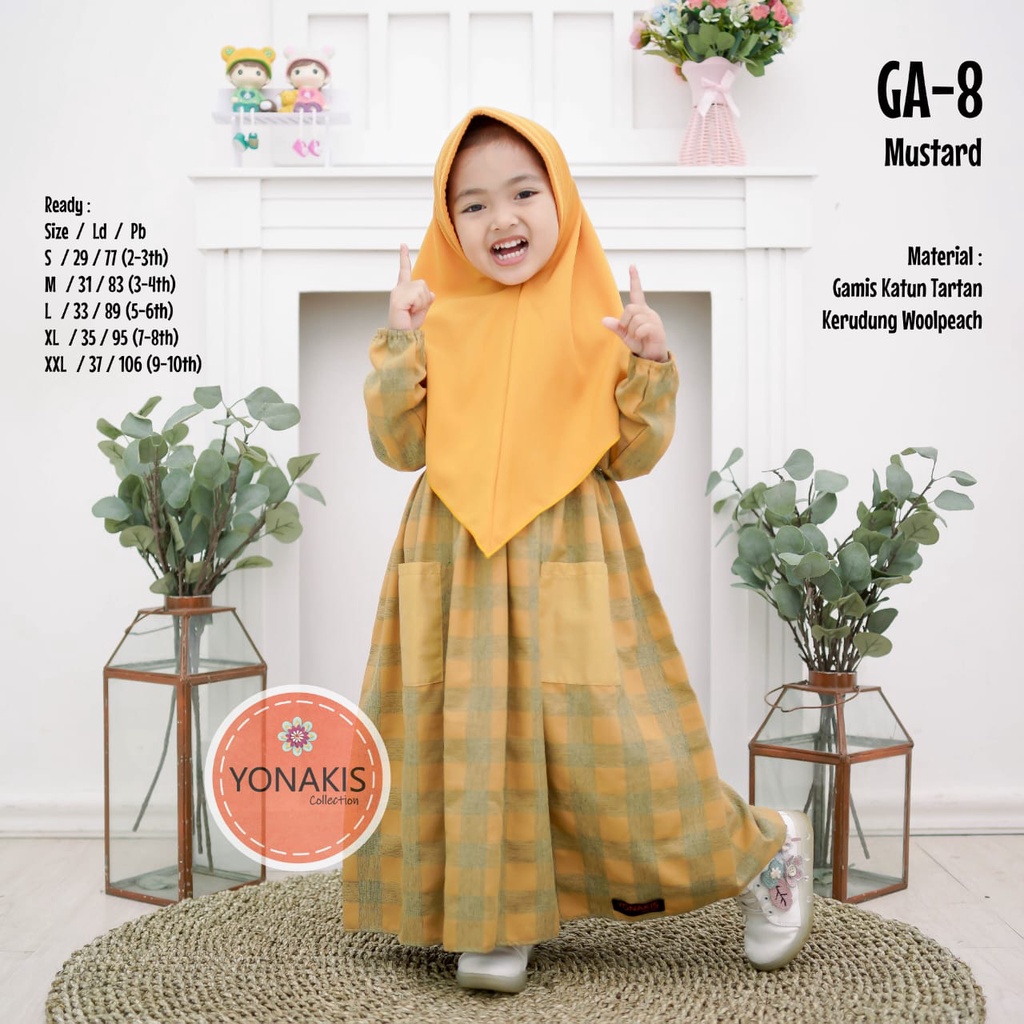 GA-8 DRES GAMIS anak muslim original produk by yonakis