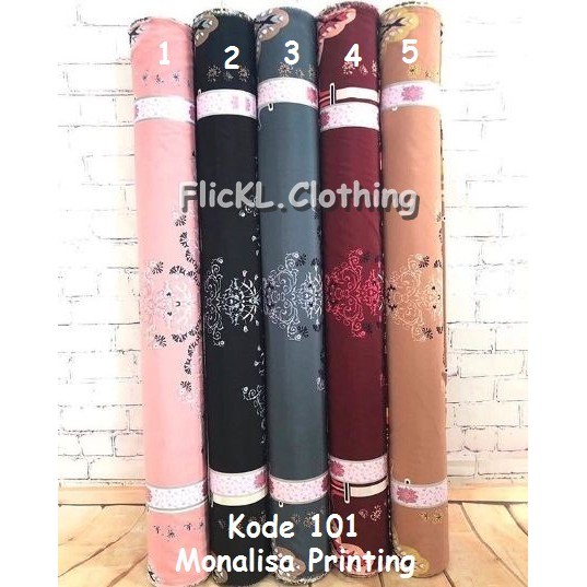 Bahan Kain Monalisa Printing Lebar 1.15 Meter Hijab Gamis Muslim Blouse Rollan