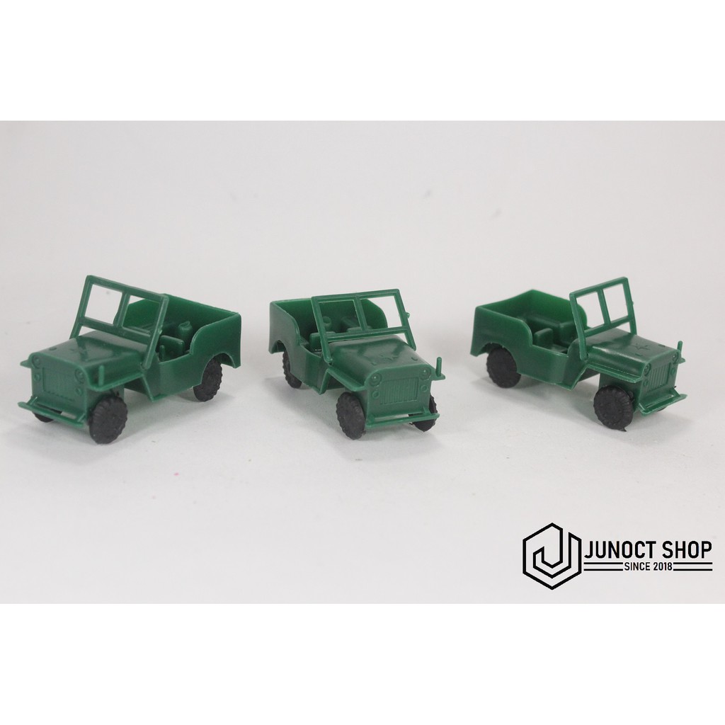 MOBIL JIP JEEP DAKAR MILITER PERANG PLASTIK - DIORAMA MAKET MINIATUR