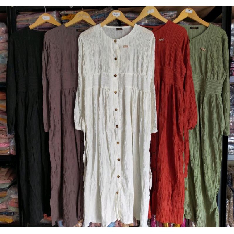 Midi Dress Lesti Serat Kayu by Uptofemale