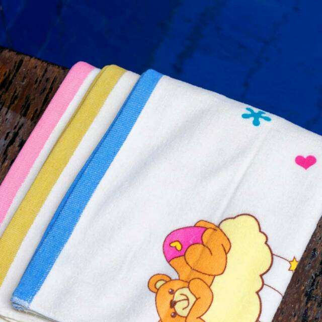 Handuk Mandi Bayi Twin Putih List 50x100cm