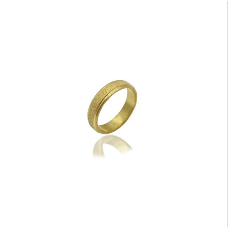 Cincin Titanium Polos Gold Ukir Pasir N06042104