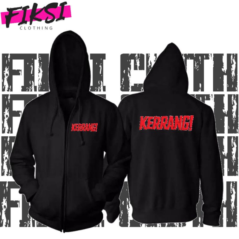 Sweater Hoodie Zipper Kerrang Magazine Script - Fiksi Clothing