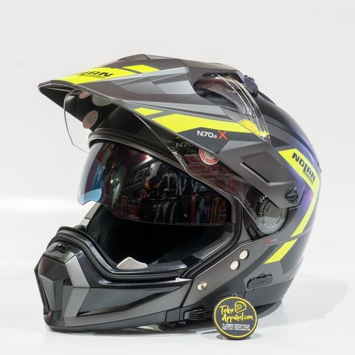 HELM NOLAN N70.2 X GRANDES ALPES FLAT LAVA GREY YELLOW 23