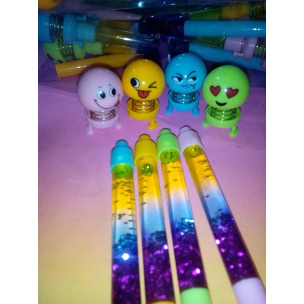

Bolpoin gel Gliter Spring doll emoji perlusin