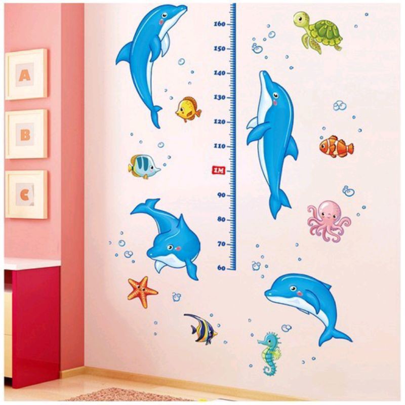 Stiker Dinding Pengukur Tinggi Badan Anak Karakter / Grow Up Wall Sticker