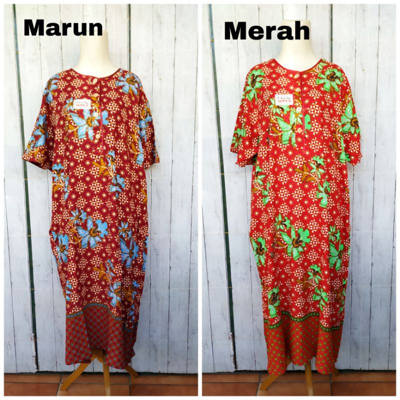 Daster Pendek Jumbo Kencana Ungu Label Hijau - Baju Wanita Daster Jumbo Pendek Kencana Ungu