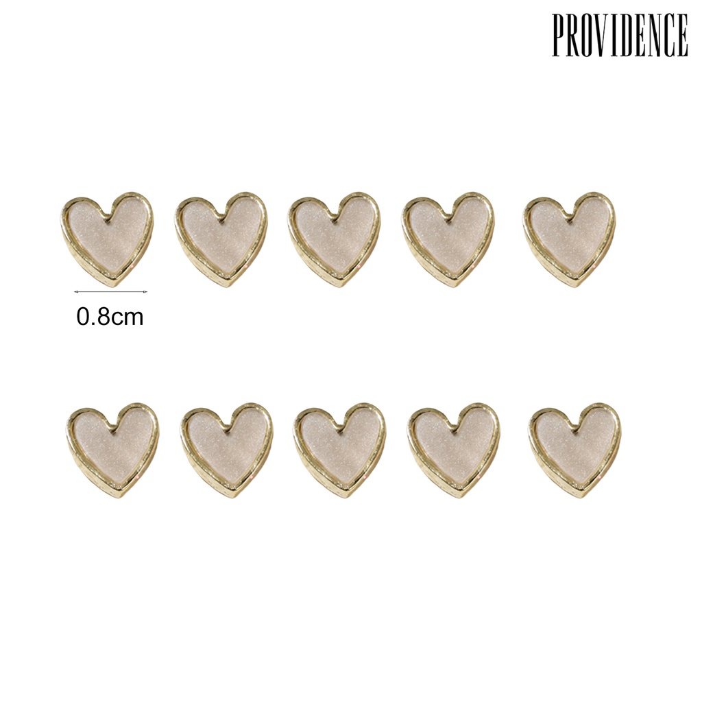 Providence 10Pcs / Set Stiker Kuku Motif Hati 3D Untuk Dekorasi Nail Art / Manicure DIY