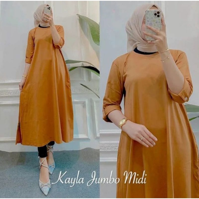 MIDI DRESS KAYLA LD 110 CM MATT COMBAD BAJU KONDANGAN WANITA TERBARU POLOS WEDING DRES | PAKAIAN PESTA CASUAL WANITA KEKINIAN GAUN KONDANGAN IBU IBU KEKINIAN