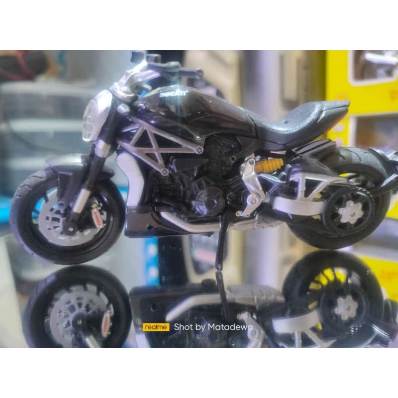 #DIECAST #1:18 #SPORT #MOTORBIKE #DUCATI #TYPE #MONSTER #900 #BLACK #SILVER #CHILD #TOY #KOLEKSI #MI