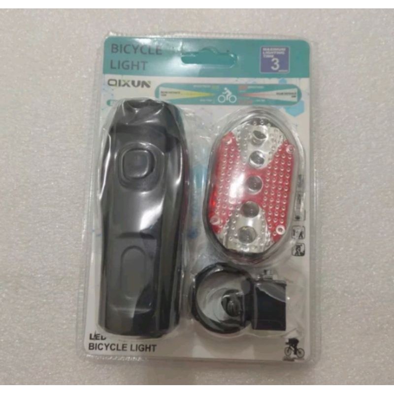 lampu sepeda depan belakang qixun