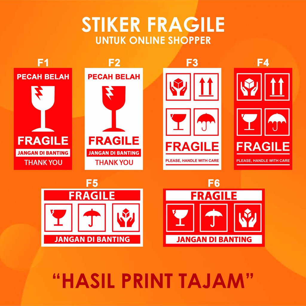 

STIKER FRAGILE TERMURAH TERLARIS 8 X 5 CM / 7,5 X 5 CM / 6 X 4 CM ISI 100 LEMBAR