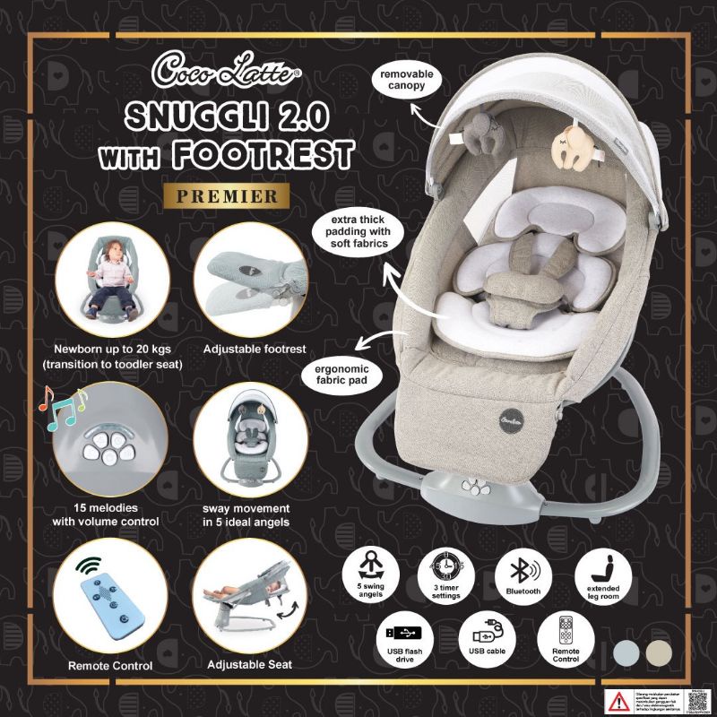 Makassar - Cocolatte Snuggli 2.0 Premier Safari Tom &amp; Jerry Swing Ayunan Bayi Elektrik Features