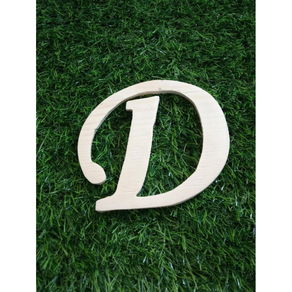 HK6 Huruf kayu inisial tinggi 10 cm Wood letter craft ukiran kayu