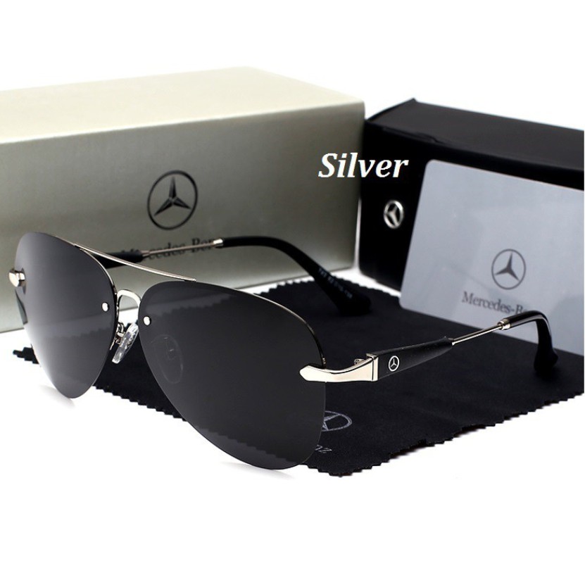 Kacamata Hitam Pria &amp; Wanita Sunglass Mewah Mercedez Benz Pilot Aviator Polaroid Anti UV Matahari