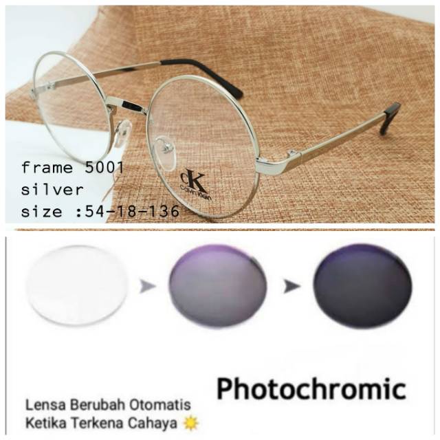 KACAMATA MINUS ANTI UV PHOTOCROMIC, KACAMATA BULAT PRIA &amp; WANITA