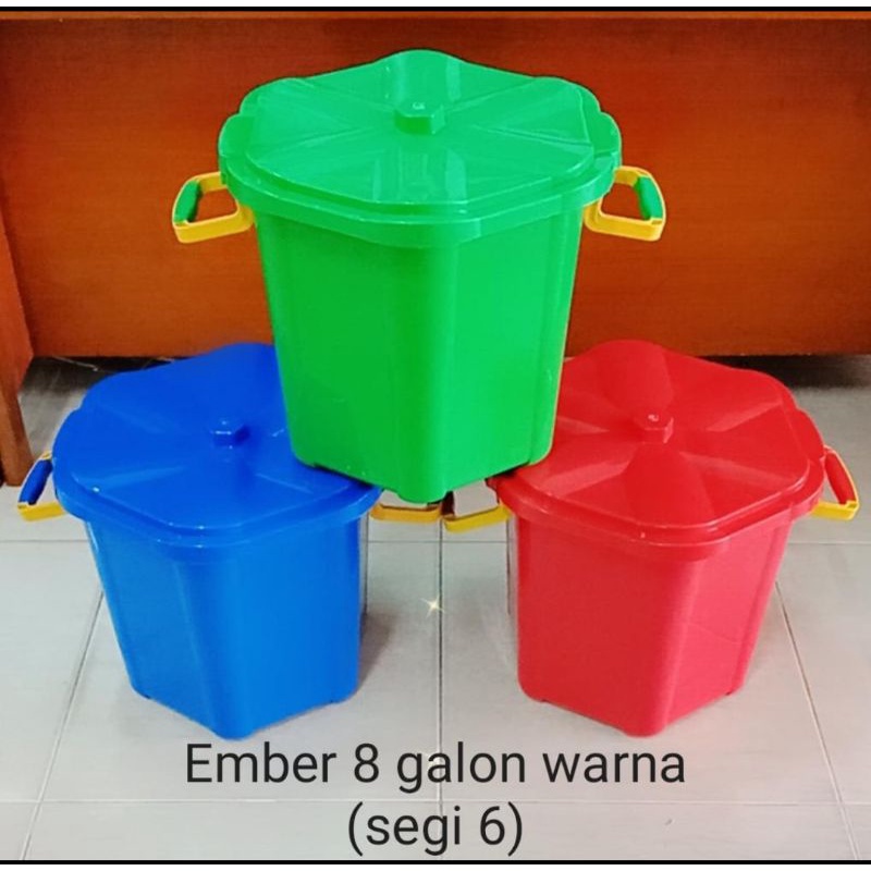 Ember 8 galon warna ori bentuk bunga (segi) - tong air 30 liter - ember mandi