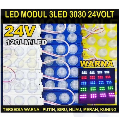 Lampu LED Modul Strip 3 Mata 24 Volt LED 24V 3 MATA 7520 Besar 3W 3 watt ECERAN