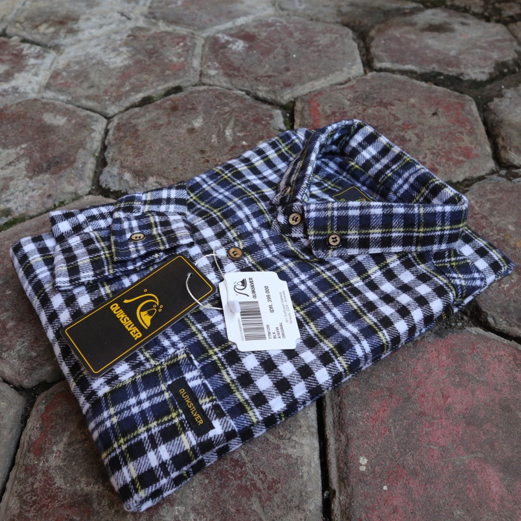 Kemeja flanel Quicksilver lengan panjang - kemeja pria - kemeja kekinian