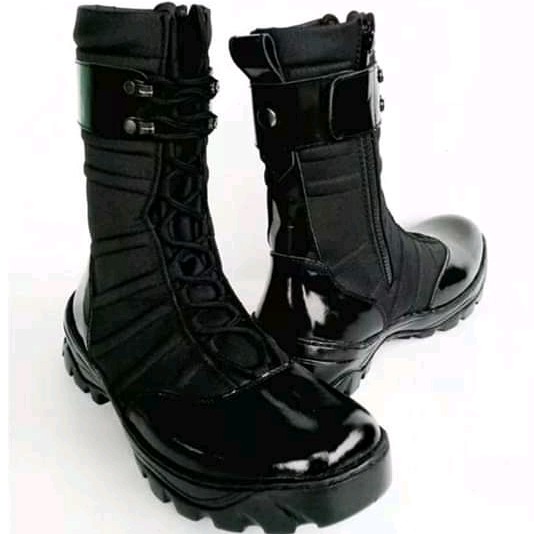 sepatu pdl ninja kulit kilap brand caanggo military pdl boots 10 inci 5.0