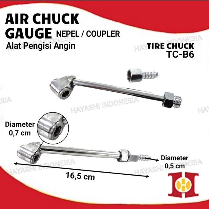 Alat Pengisi Angin Pompa Ban Mobil Motor Tire Chuck Gauge