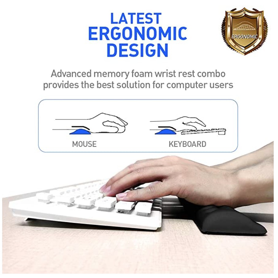BUBM Wrist Pad Memory Foam Keyboard Mouse Wrist Rest Pad BUBM PREMIUM