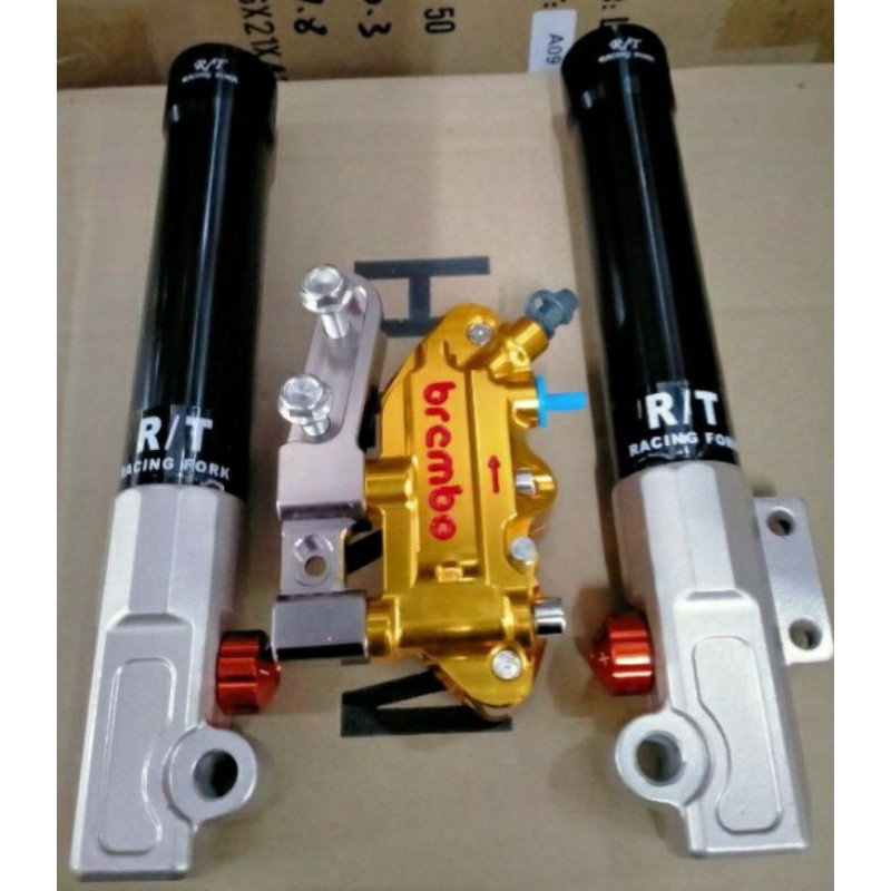 Tabung Shock Stage RT + Kaliper monoblok kiri honda Brembo