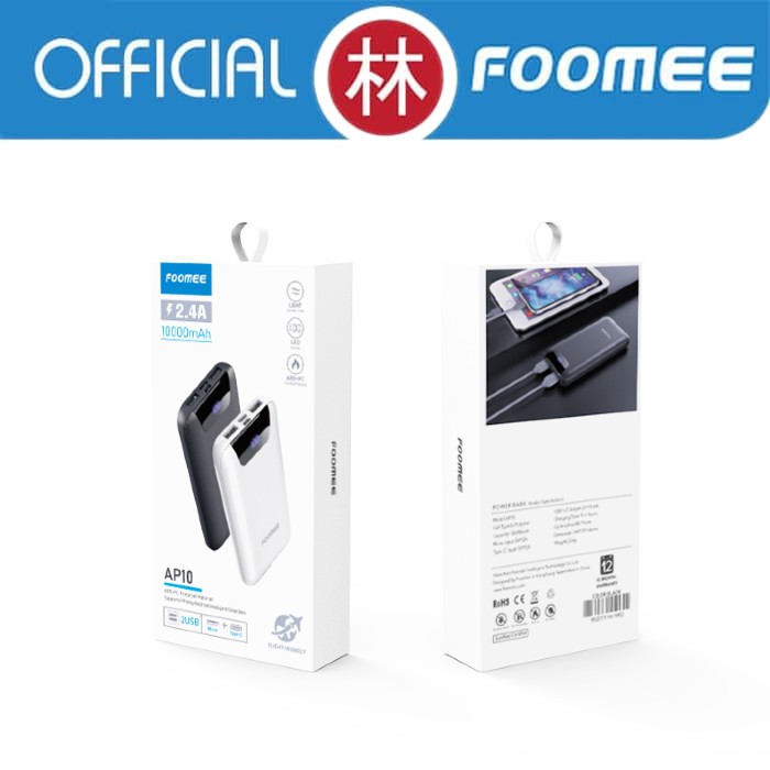 Foomee AP10S 10000mAh Dual USB Output &amp; LED Display Powerbank