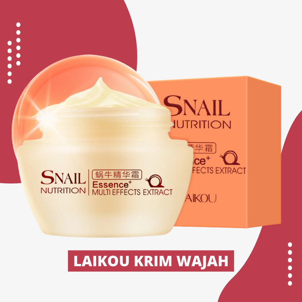 Krim Pelembap Wajah untuk Kerutan Halus Laikou [ORIGINAL PRODUCT] Tratment Snail Nutrition 50g